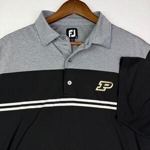 FootJoy Purdue Golf Polo Shirt L Gray Black
